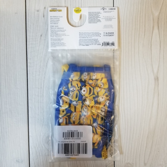 Kids Minions Face Mask (3 pack) NWT - Picture 3 of 12